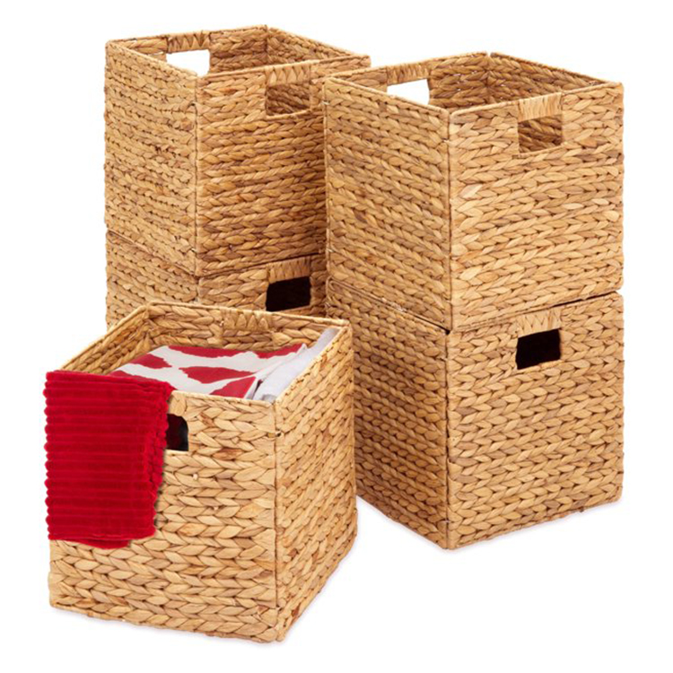 collapsible organizer woven baskets