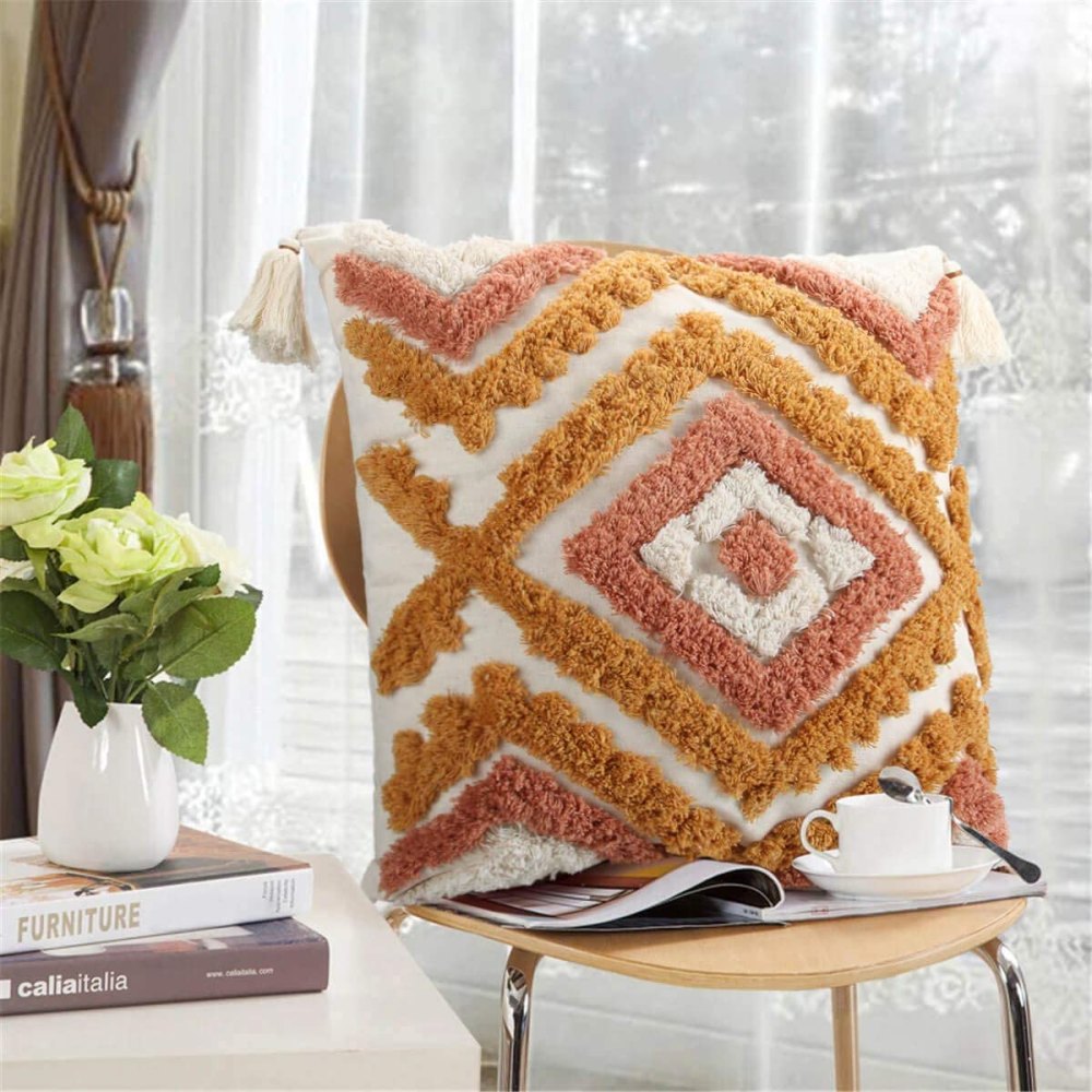 Cute Boho Style Decorative Throw Pillow Covers With Handmade 10