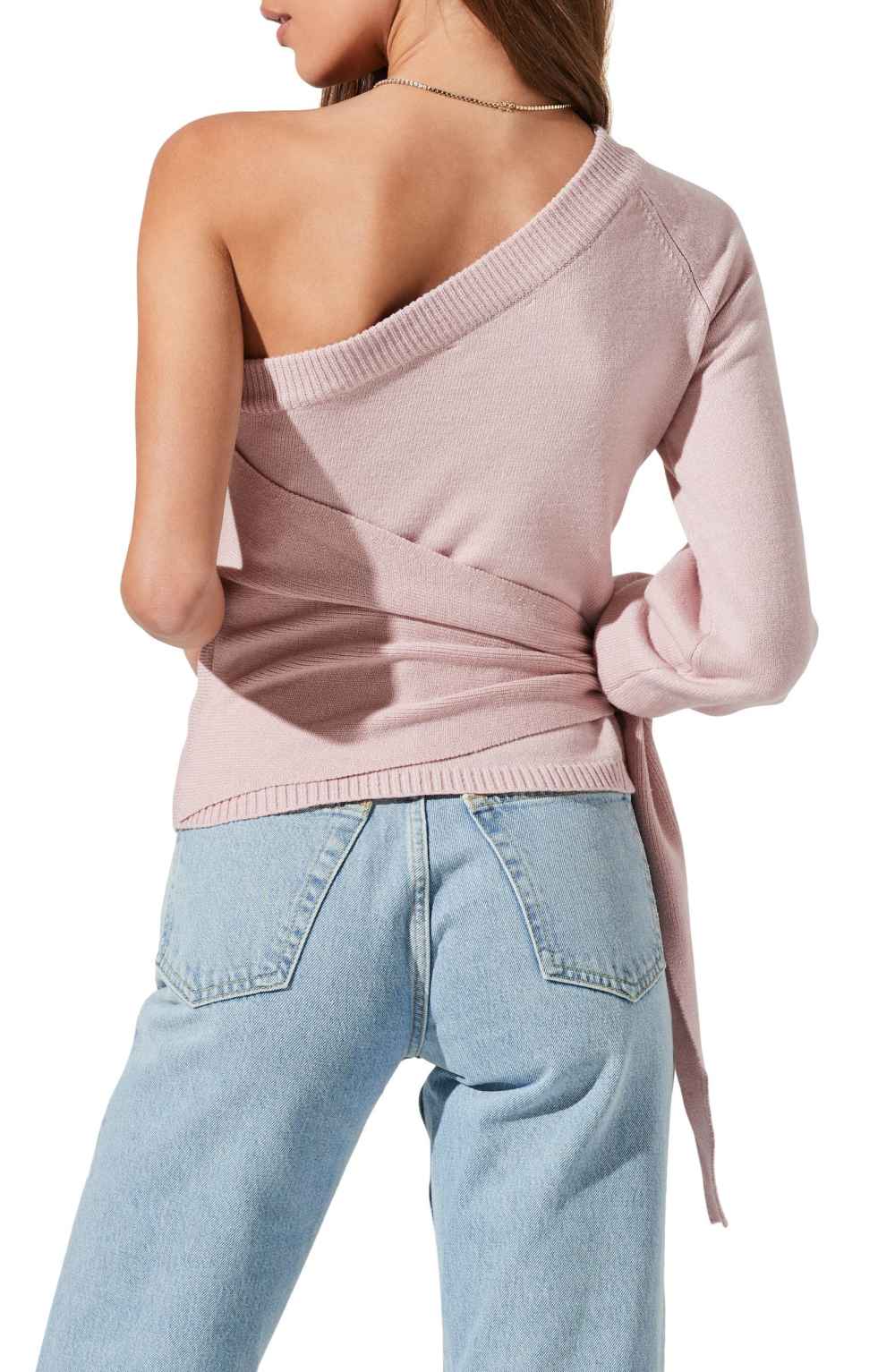 ASTR the Label One-Shoulder Side Wrap Sweater