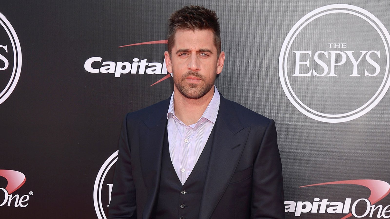 Aaron Rodgers Thinks NFL Fans Were Rooting Against the Packers Because of His Vaccination Status 3 ESPY Red Carpet Black Suit