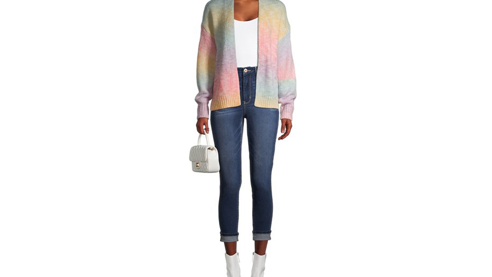 Dreamers by Debut Women's Rainbow Marled Cardigan Sweater