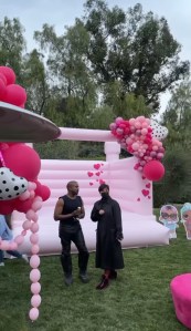 Kanye West and Kris Jenner at Chicago's birthday party.