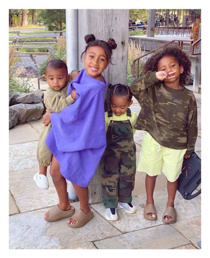 Kanye West Gets Solace From His 4 Kids Amid Divorce 3 Psalm West, North West, Chicago West and Saint West.