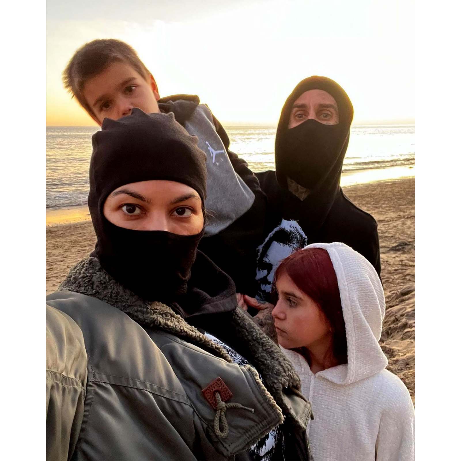 Kourtney Kardashian and Travis Barker Enjoy Sunset Beach Trip With Kids: Photos