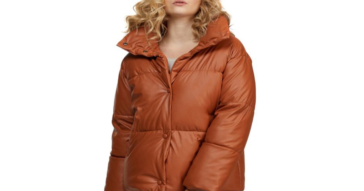 Truffle Faux Leather Drop Hem Gilet in 2023  Puffer jacket fur hood, Faux  leather, Leather