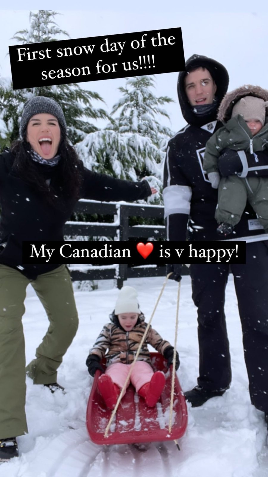 Shenae Grimes-Beech, More Celeb Parents Playing in the Snow With Their Kids