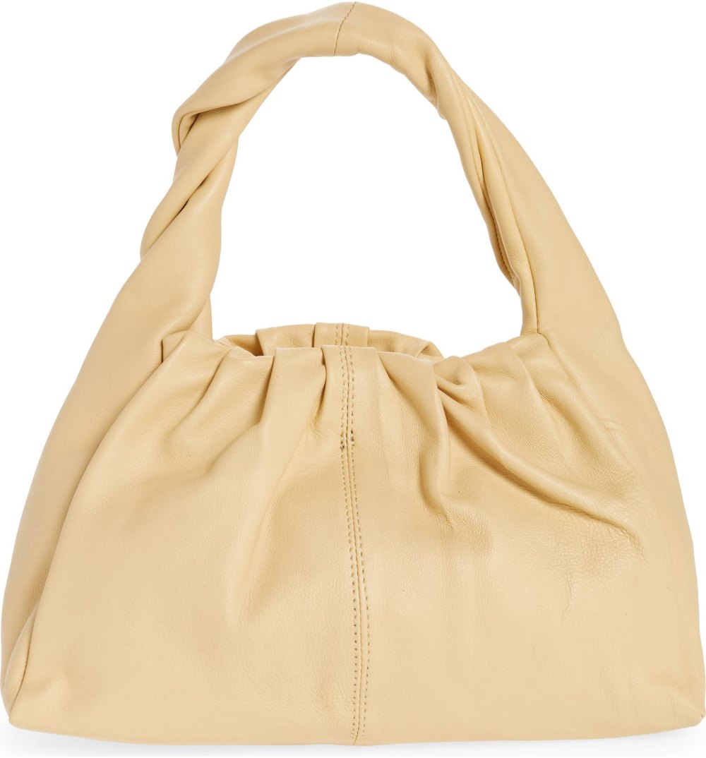 Topshop Premium Twist Handle Leather Shoulder Bag