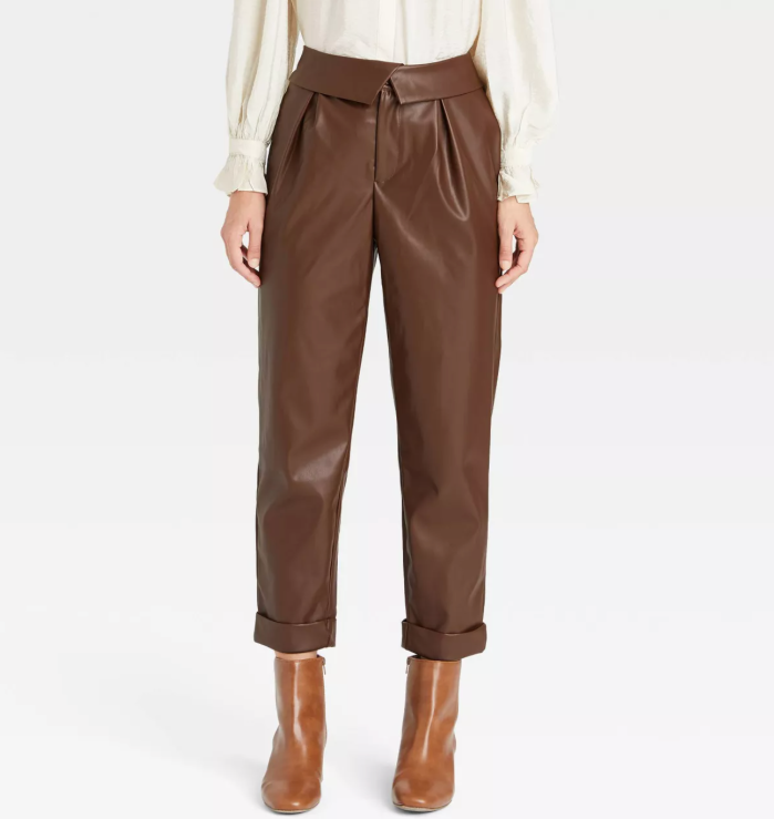 Who What Wear Women's Mid-Rise Straight Leg Trousers