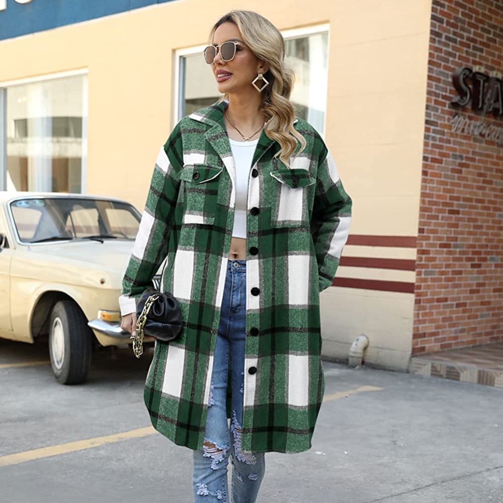 Dress to Impress In This Long Plaid Jacket for Winter | Us Weekly