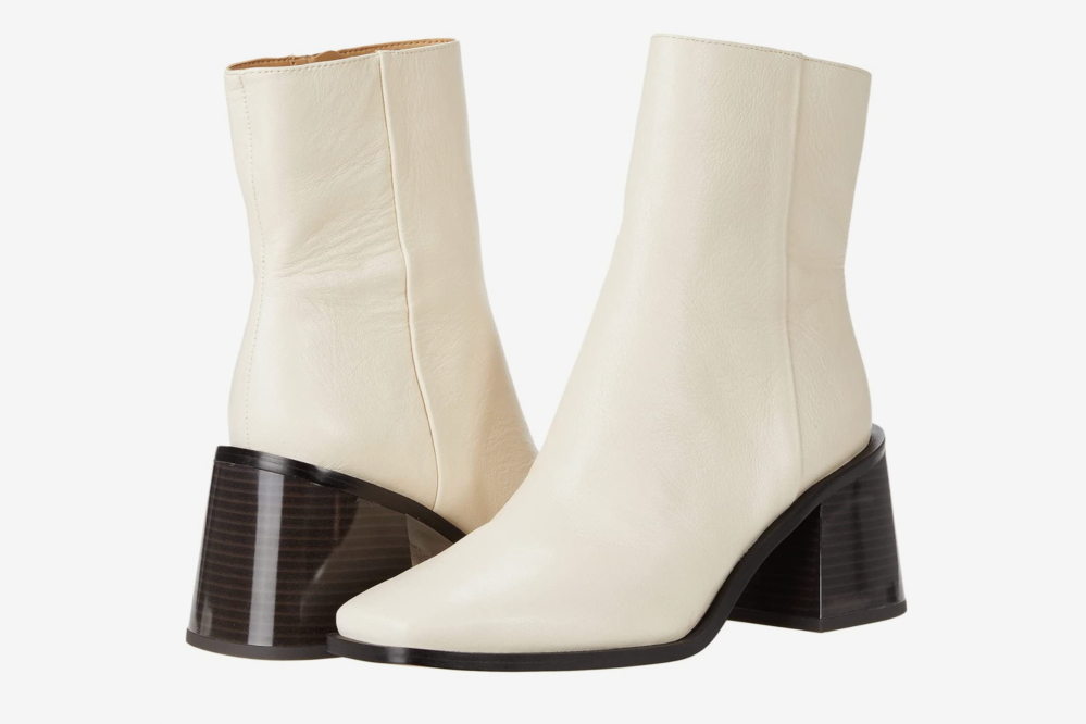 ivory block heel boots