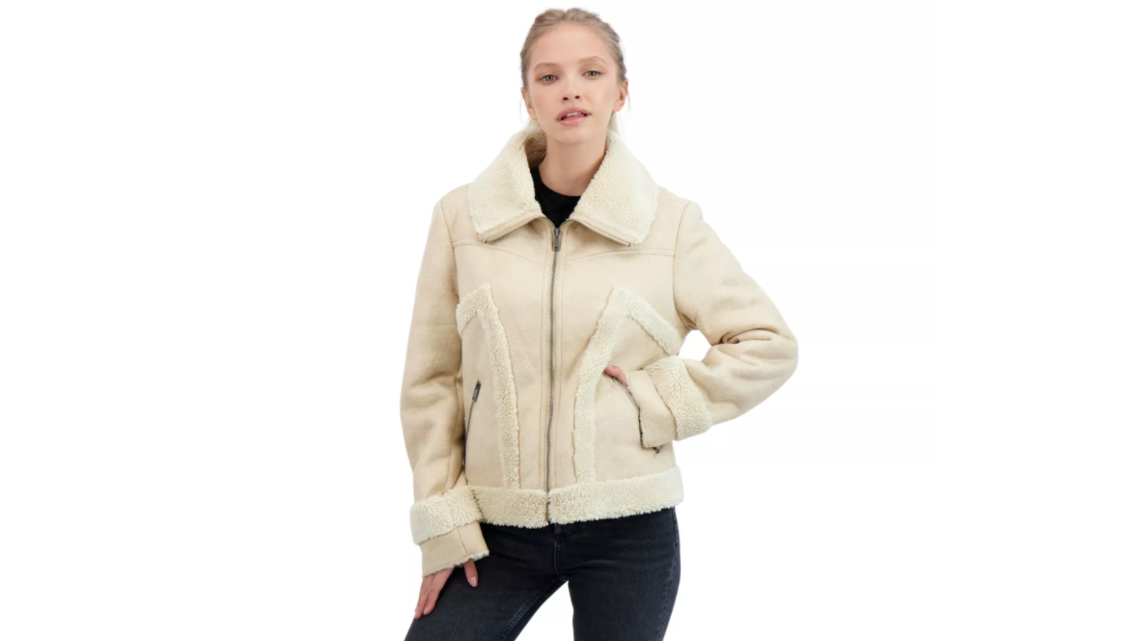ivory shearling coat