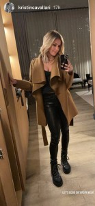 Kristin Cavallari leather pants, Instagram story