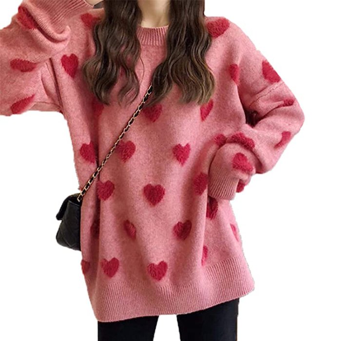 pink hearts sweater