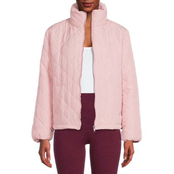 pink quilted jacket