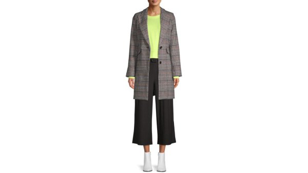 Kendall + Kylie plaid coat