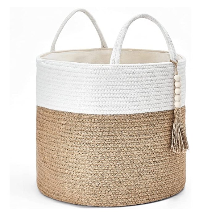 two-toned woven basket