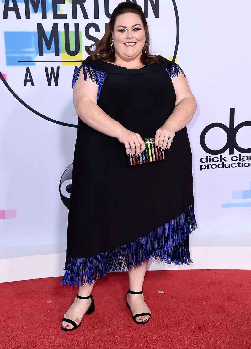 American Music Awards The Best Boldest and Craziest Red Carpet Looks of All Time Chrissy Metz 2017 Black Navy Fringe
