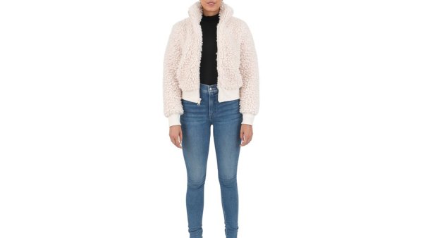 Cyn & Luca Women's Faux Sherpa Bomber Jacket