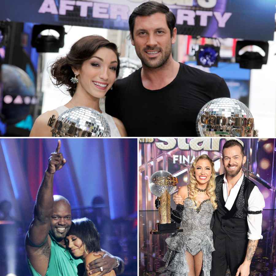 Dancing With Stars Winners Through Years Maksim Chmerkovskiy Meryl Davis Emmitt Smith Cheryl Burke Kaitlyn Bristowe Artem Chigvintsev