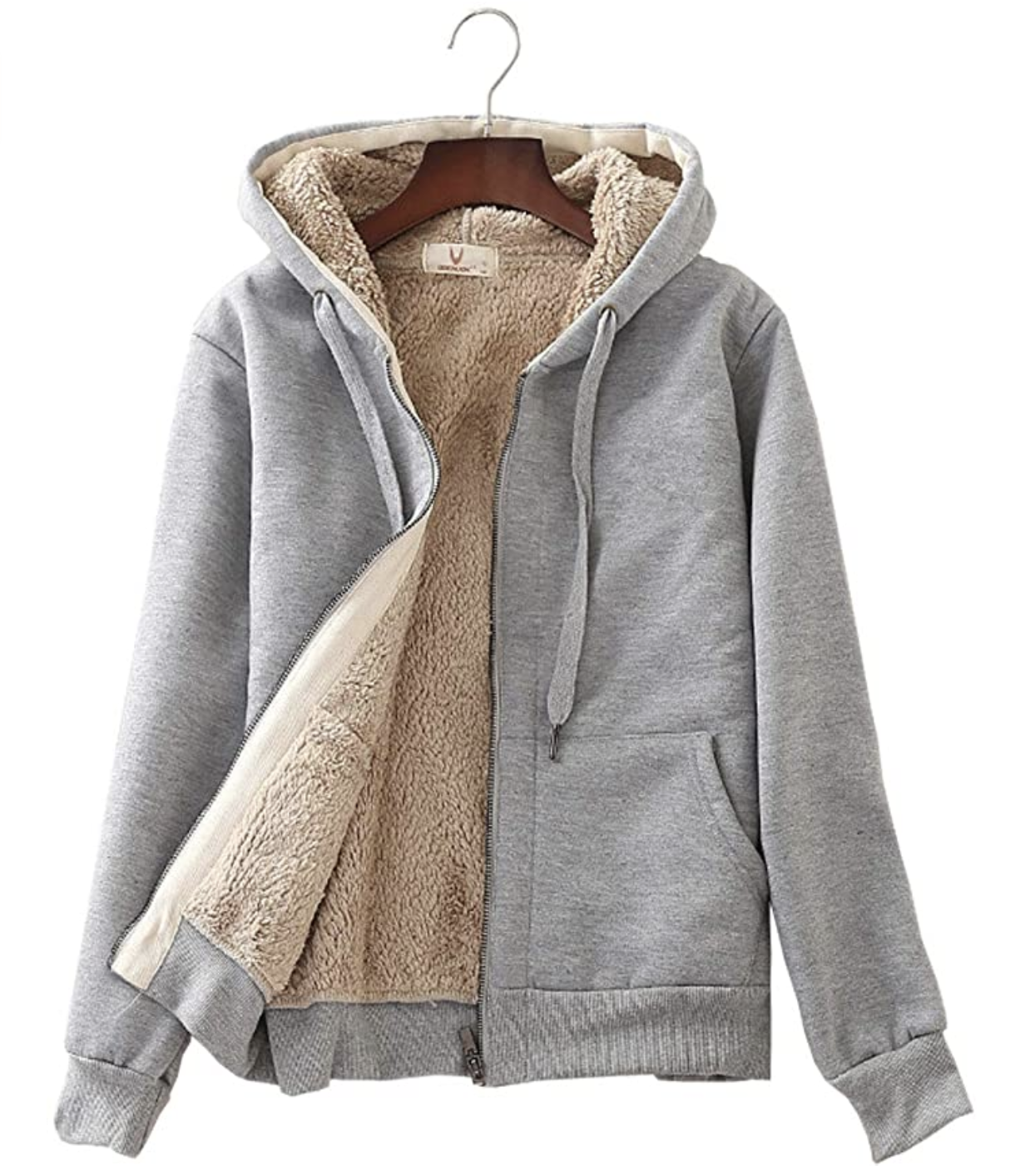 KEFITEVD Heren Jas Met Capuchon - Sherpa Gevoerde Fleecejack Winter Thermosweatjack XXL