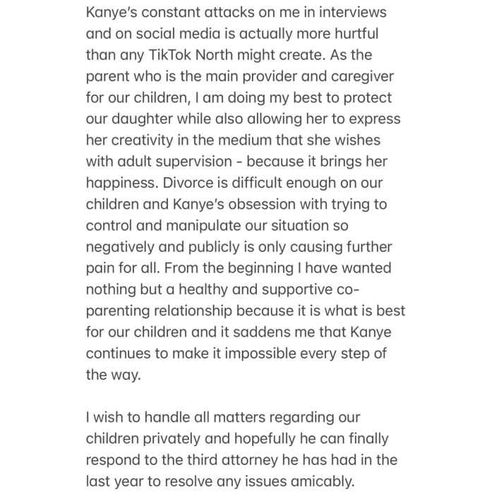 Kim Kardashian Defends Daughter North’s TikTok Use After Kanye West’s Diss