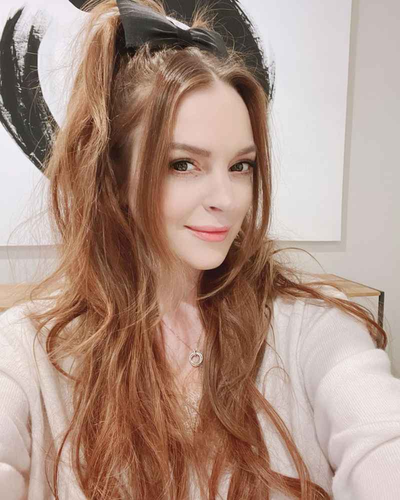 Lindsay Lohan Half Up Ponytail Comes With Cutest Accessory
