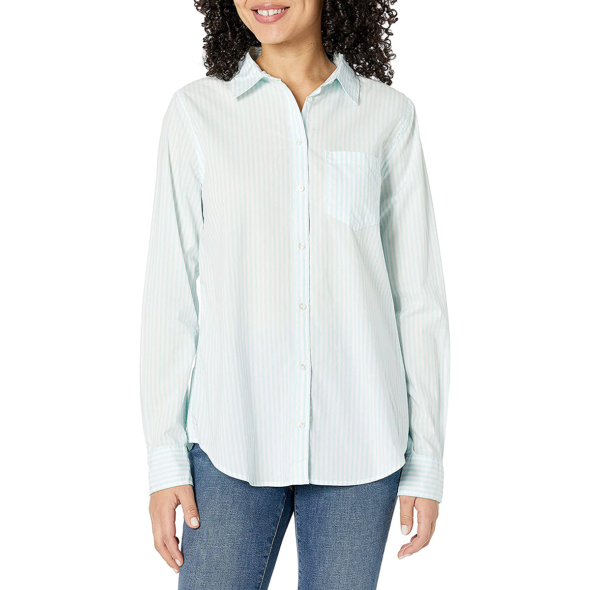 amazon-essentials-cotton-poplin-shirt-aqua-stripe