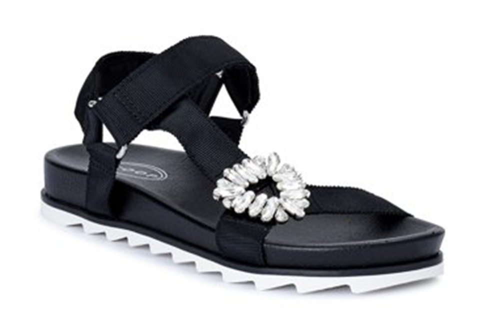 black embellished sandals