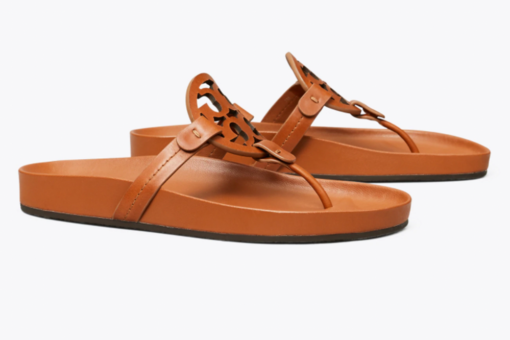 Double T leather sandals