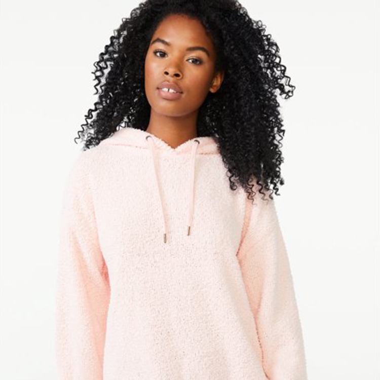 pink plush hoodie