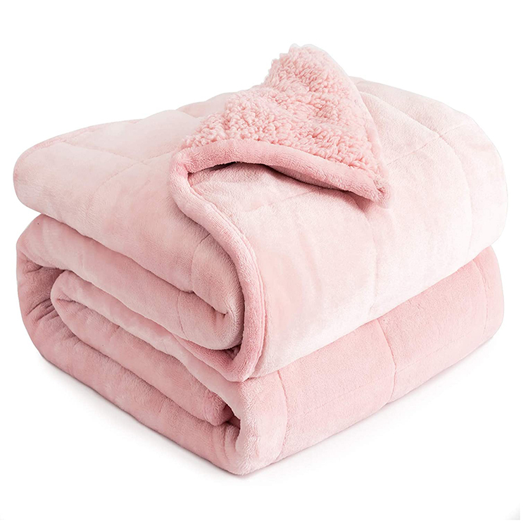pink Sherpa weighted blanket