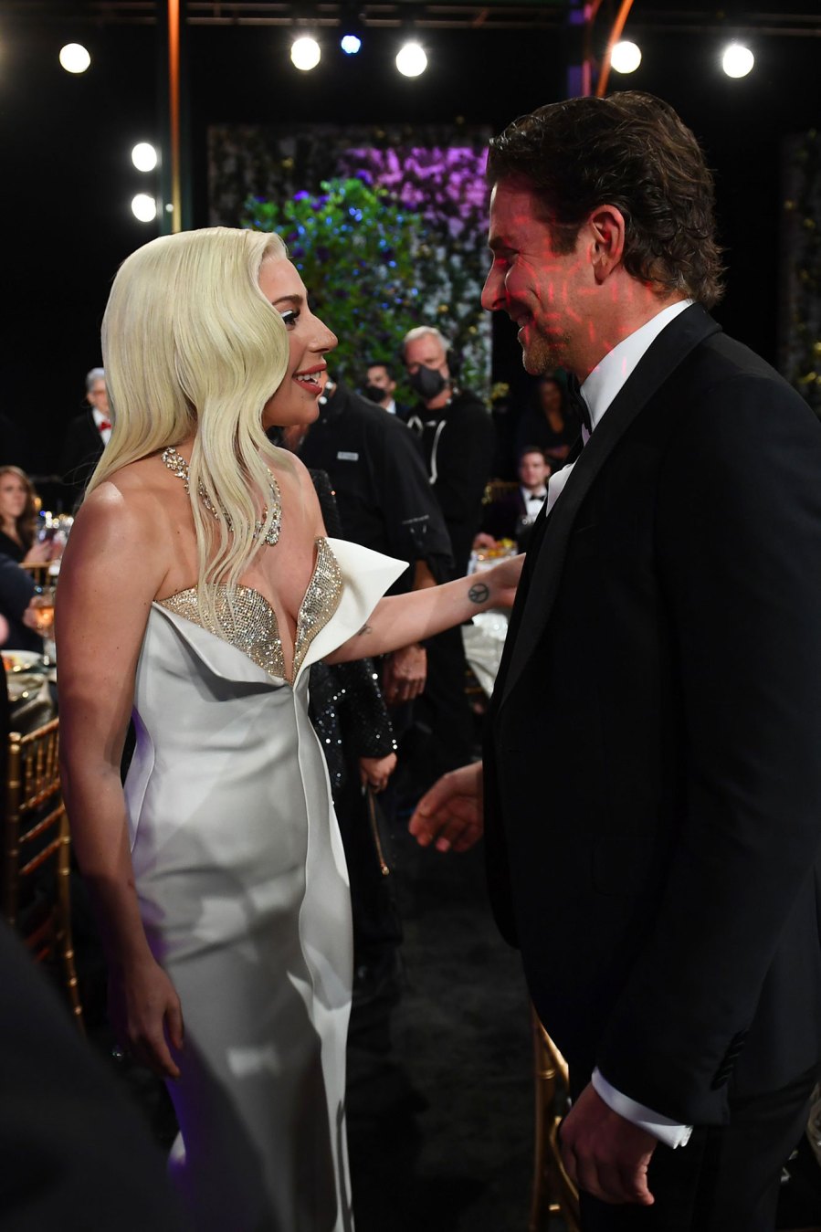 A Star Is Born Costars Lady Gaga and Bradley Cooper Share a Big Hug at the 2022 SAG Awards