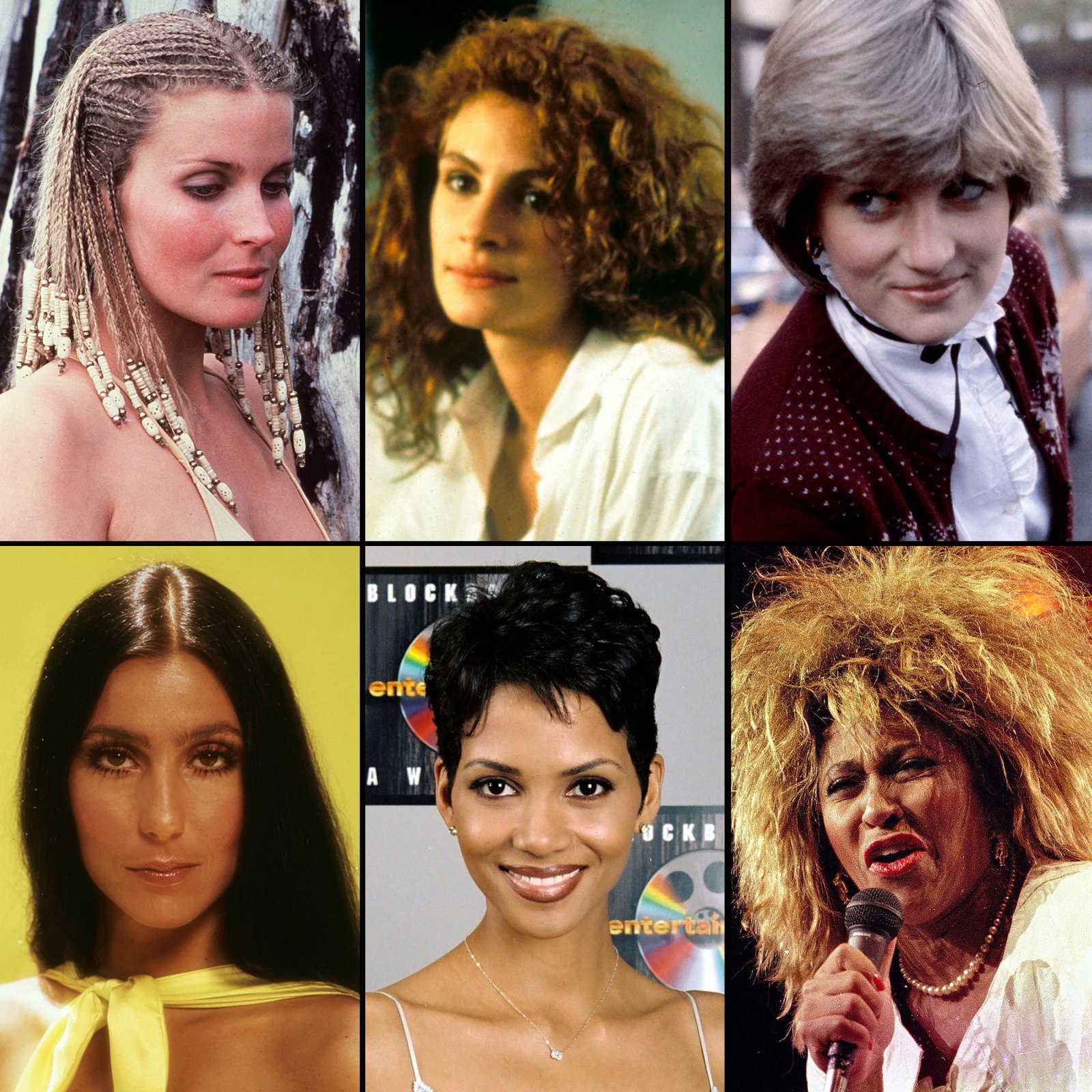 25 Most Iconic Hairstyles of All Time Bo Derek, Julia Roberts, Princess Diana, Cher, Halle Berry, Tina Turner