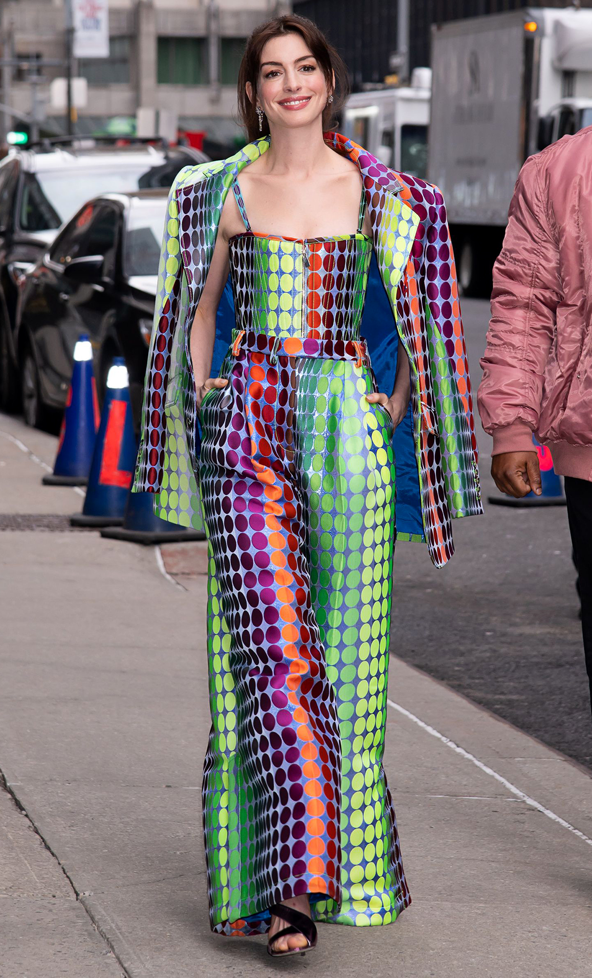 Anne Hathaway’s Eye-Popping Jumpsuit Is Giving Major Disco Vibes