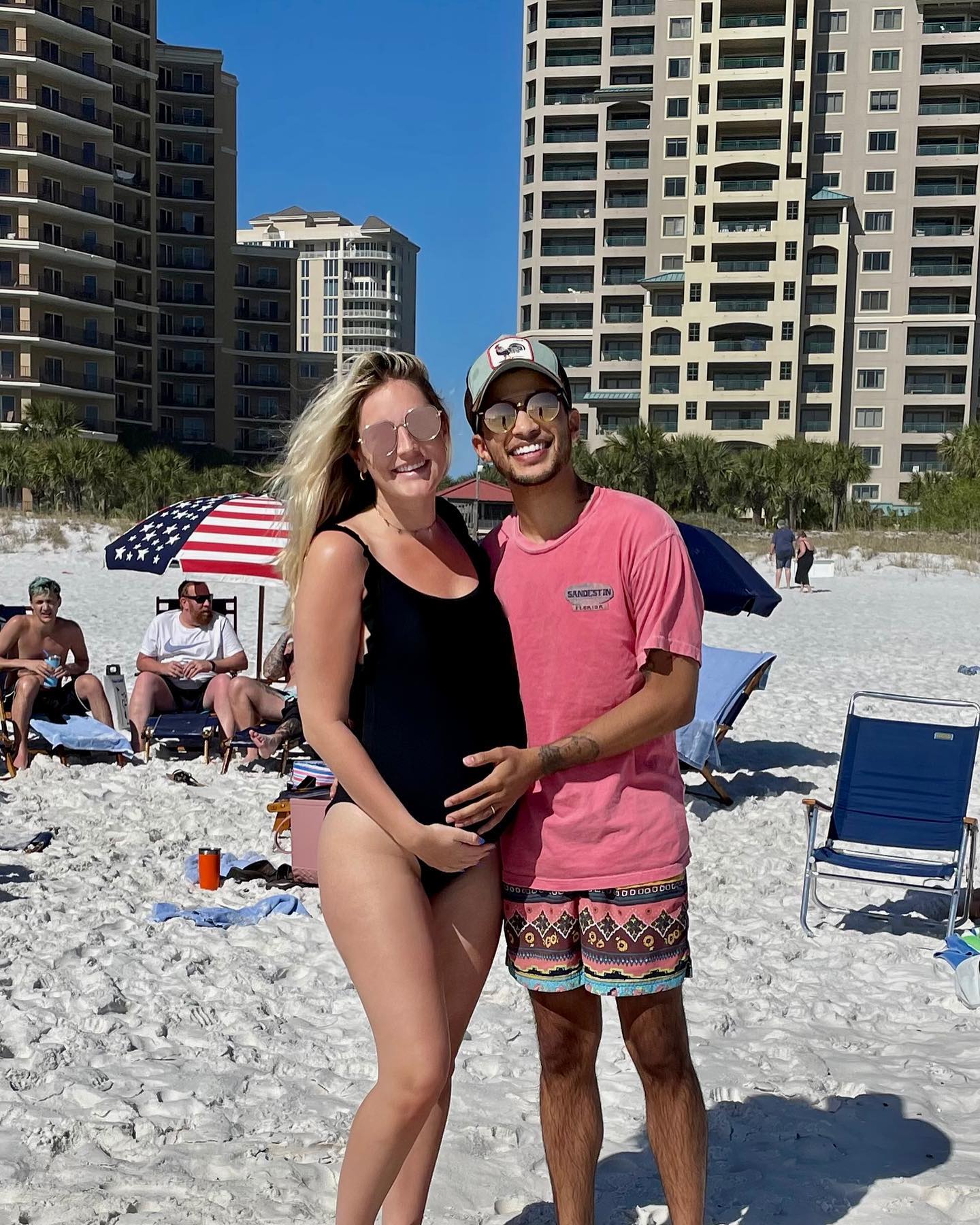 ‘Beach Bumps’! Pregnant Ellie Woods Enjoys Beach Day With Jordan Fisher