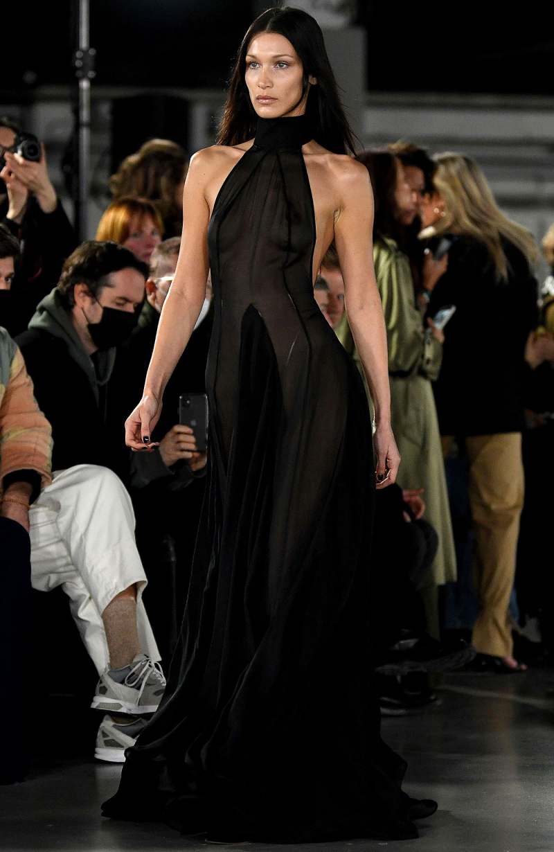 Bella Hadid Models Completely Sheer Dress During Paris Fashion Week