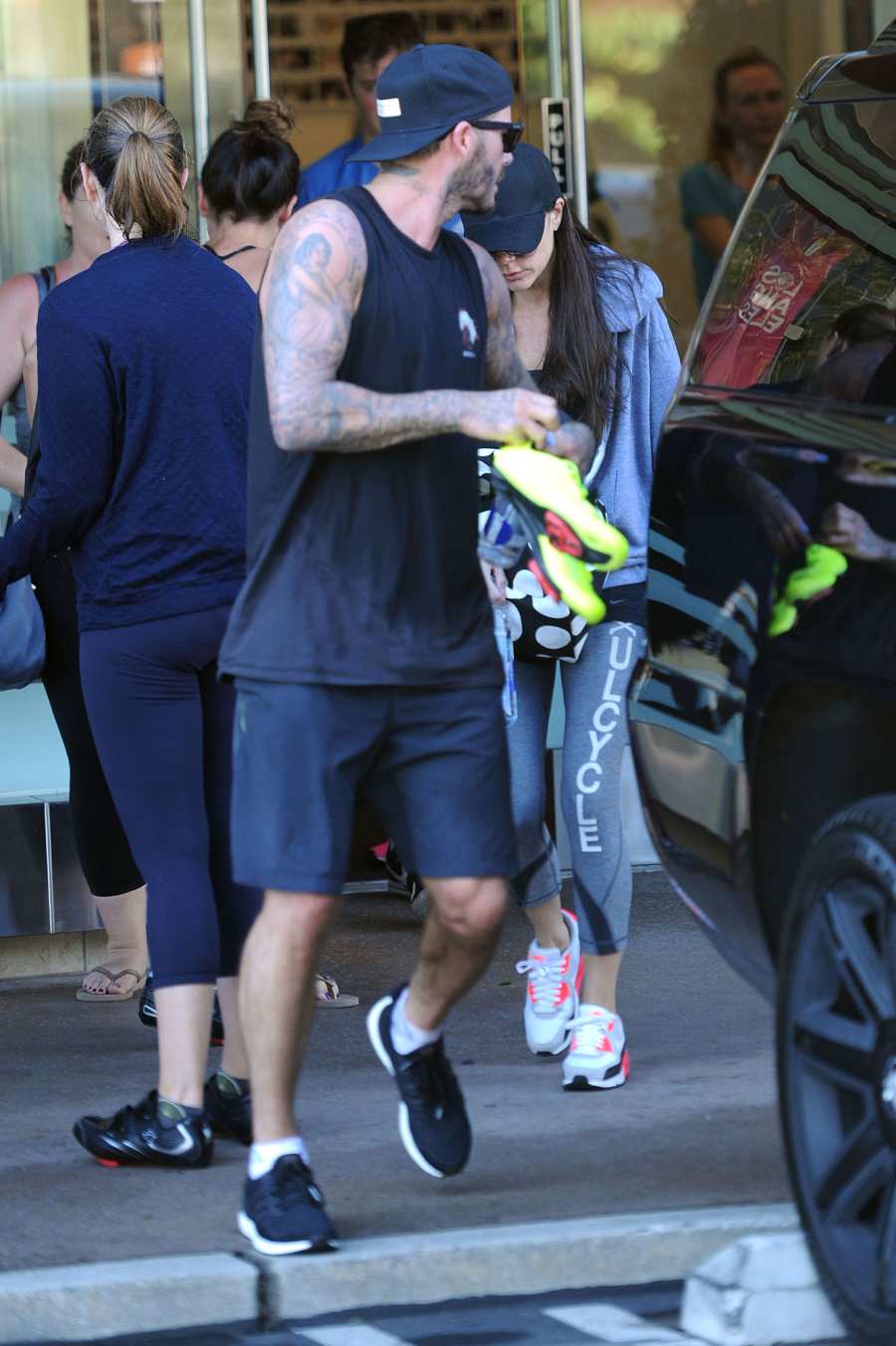 David and Victoria Beckham Celebrity Workout Buddies