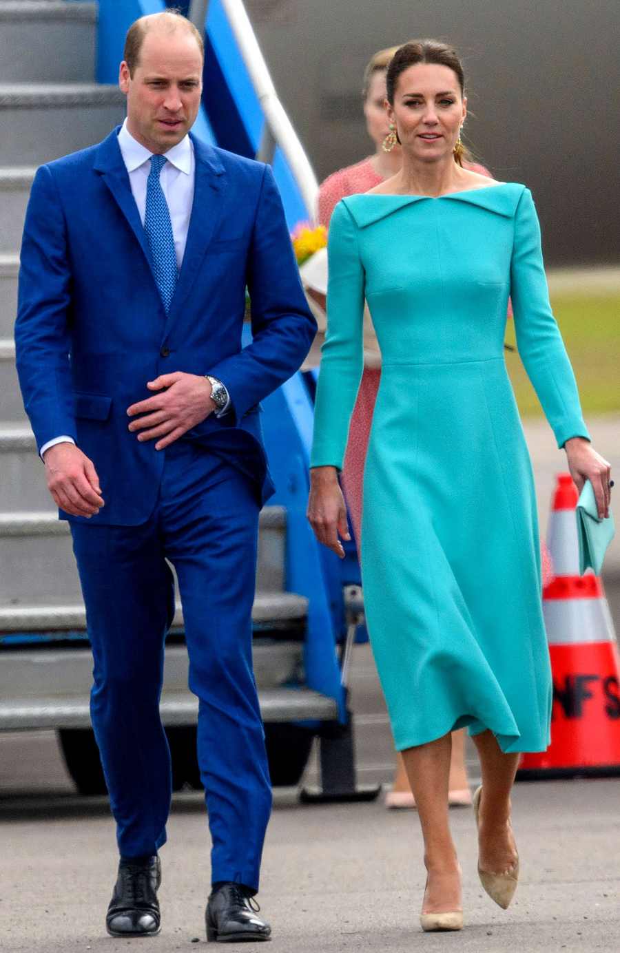 Duchess Kate Touches Down in the Bahamas in Stunning Turquoise Dress