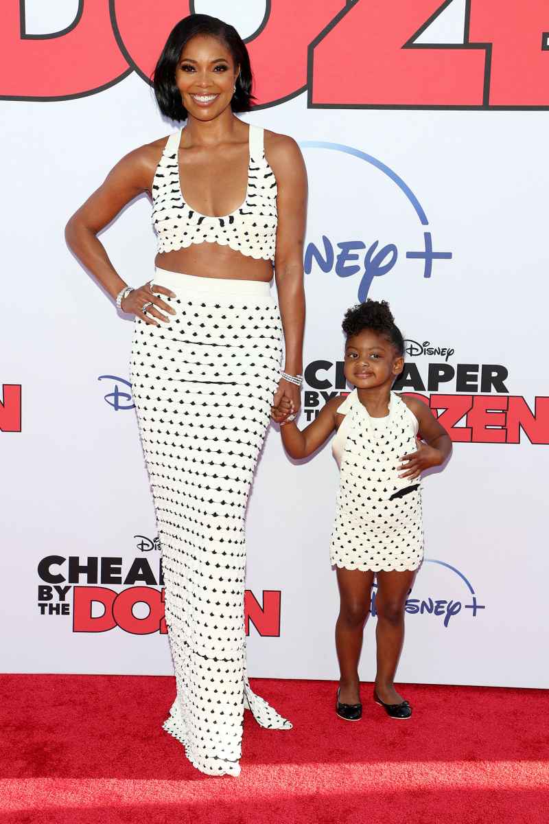 Gabrielle Union and Dwyane Wade Pose With Daughters Zayn and Kaavia at Cheaper By the Dozen Premiere 01