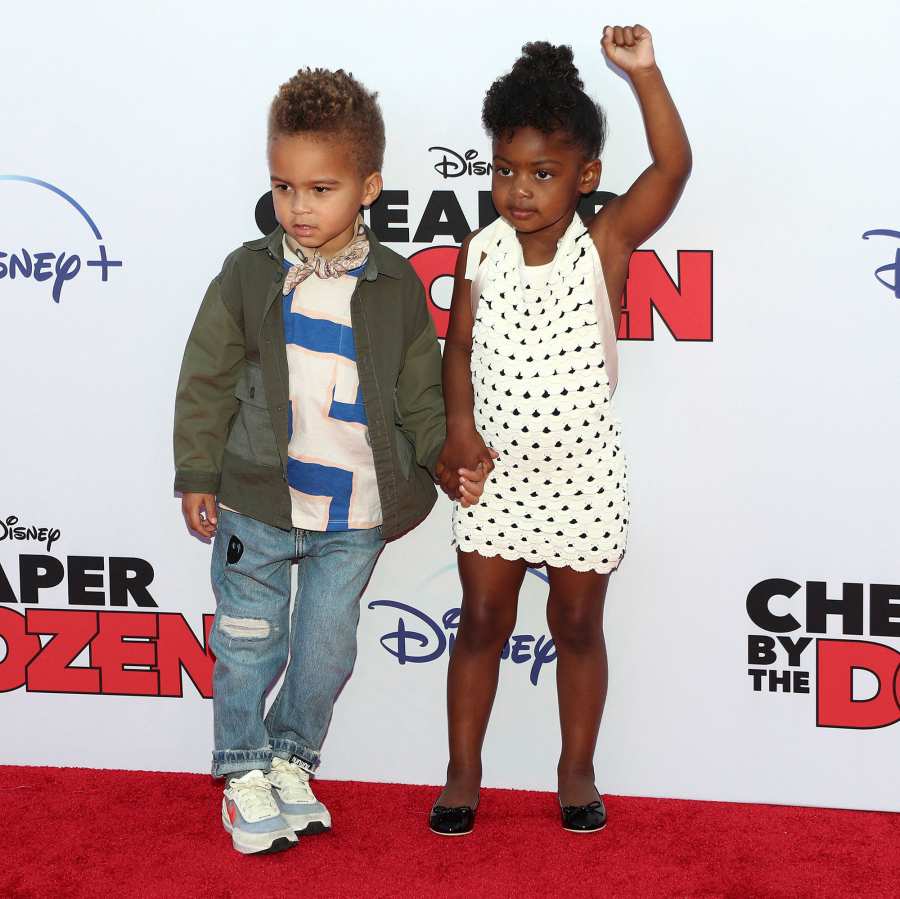Gabrielle Union and Dwyane Wade Pose With Daughters Zayn and Kaavia at Cheaper By the Dozen Premiere 03