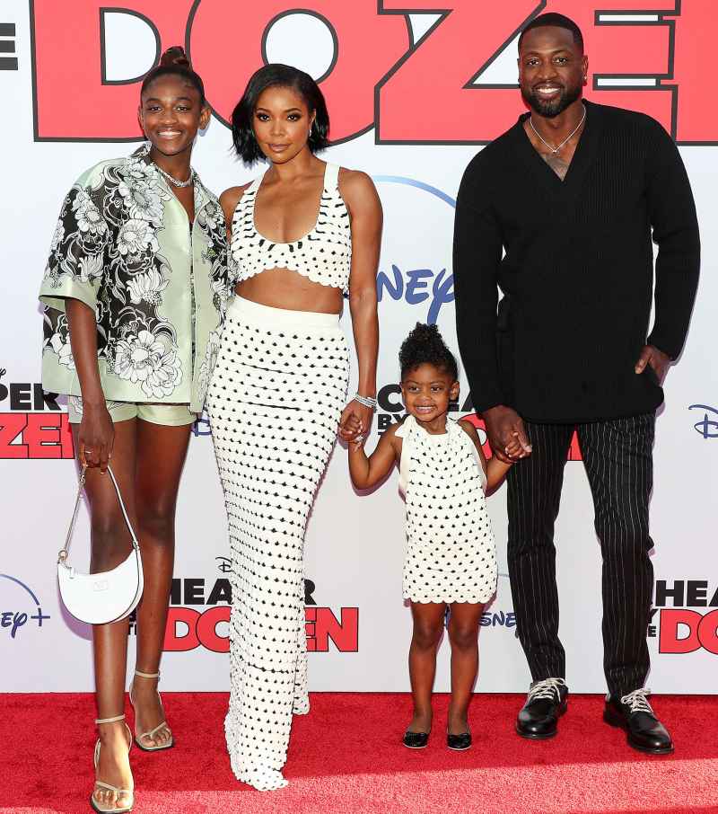 Gabrielle Union and Dwyane Wade Pose With Daughters Zayn and Kaavia at Cheaper By the Dozen Premiere 06