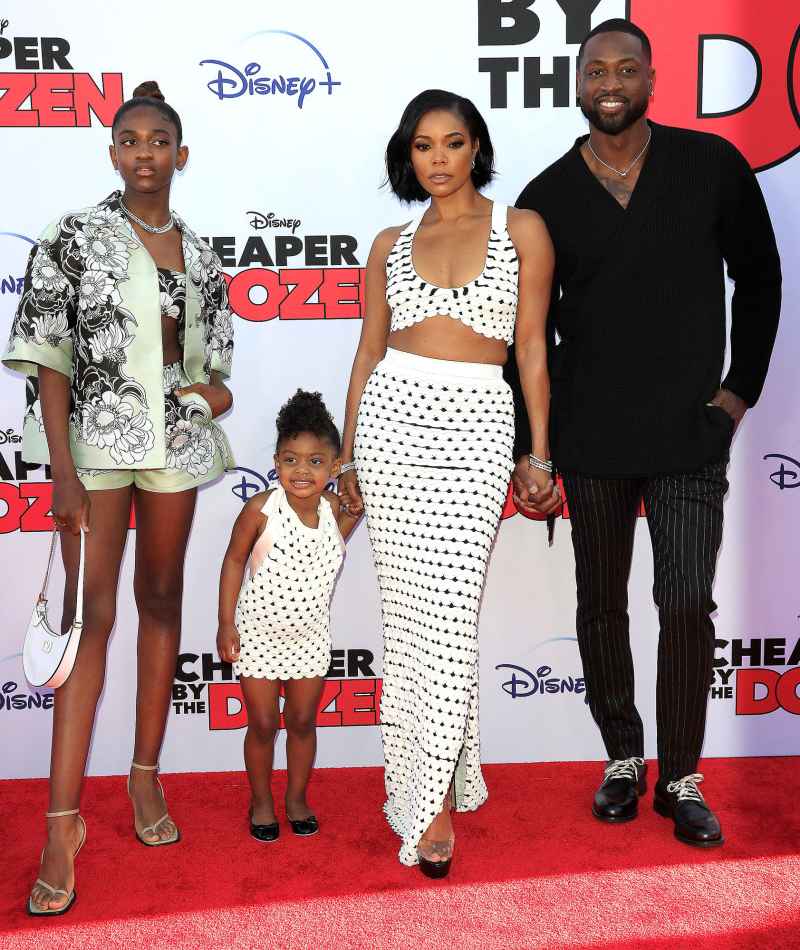 Gabrielle Union and Dwyane Wade Pose With Daughters Zayn and Kaavia at Cheaper By the Dozen Premiere 10
