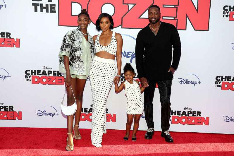 Feature Gabrielle Union and Dwyane Wade Pose With Daughters Zayn and Kaavia at Cheaper By the Dozen Premiere
