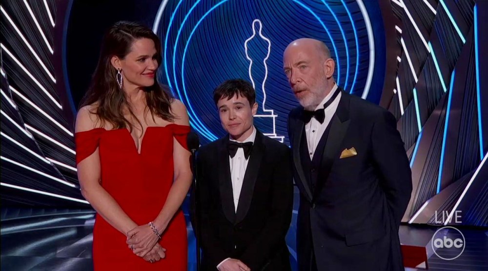 Juno Jennifer Garner Elliot Page JK Simmons Reunite 2022 Oscars Video