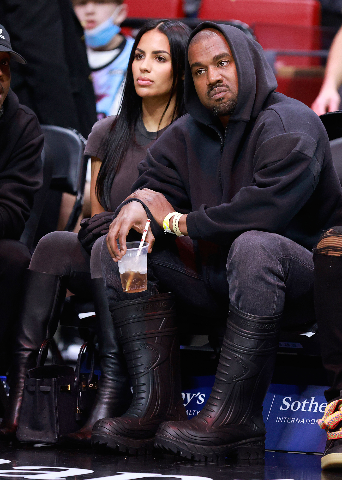 Kanye West and Chaney Jones Snuggle Up Courtside After Kim Kardashian and Pete Davidson Go Instagram Official
