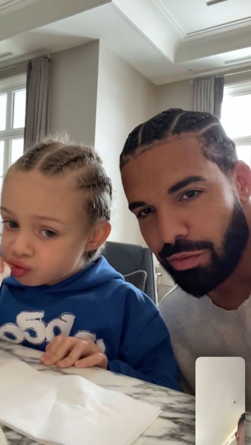 Matching Moment! Drake and Son Adonis, 4, Both Rock Braids in New Selfie