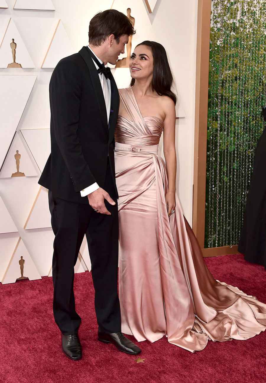 Mila Kunis and Ashton Kutcher Make Rare Red Carpet Appearance at Oscars 2022 3
