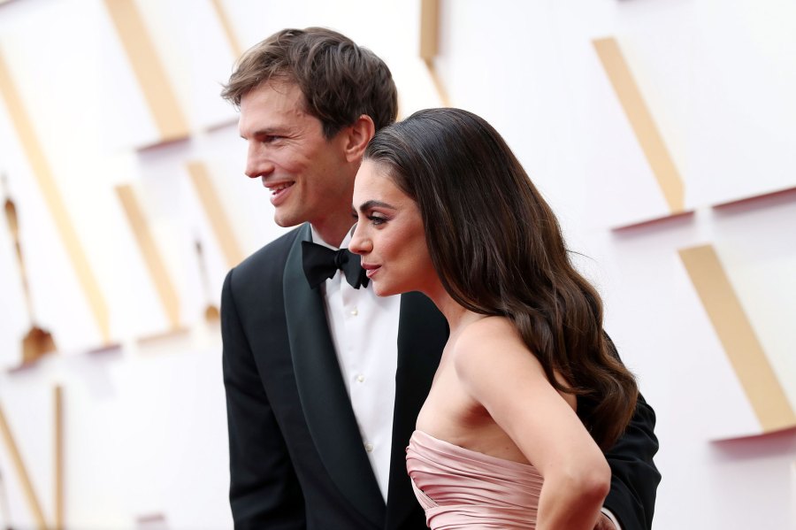 Mila Kunis and Ashton Kutcher Make Rare Red Carpet Appearance at Oscars 2022 6