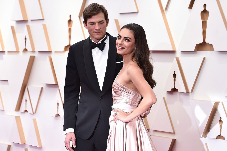 Mila Kunis and Ashton Kutcher Make Rare Red Carpet Appearance at Oscars 2022