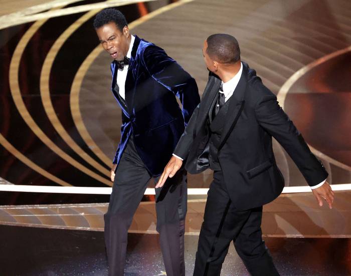 New Footage From Oscars 2022 Shows Jada Pinkett Smith Seemingly Laugh at Will Smith and Chris Rock Scuffle 2